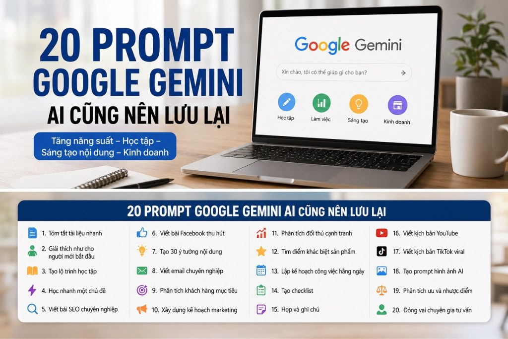 Ảnh minh họa 1: 20 prompt Google Gemini ai cũng nên lưu lại