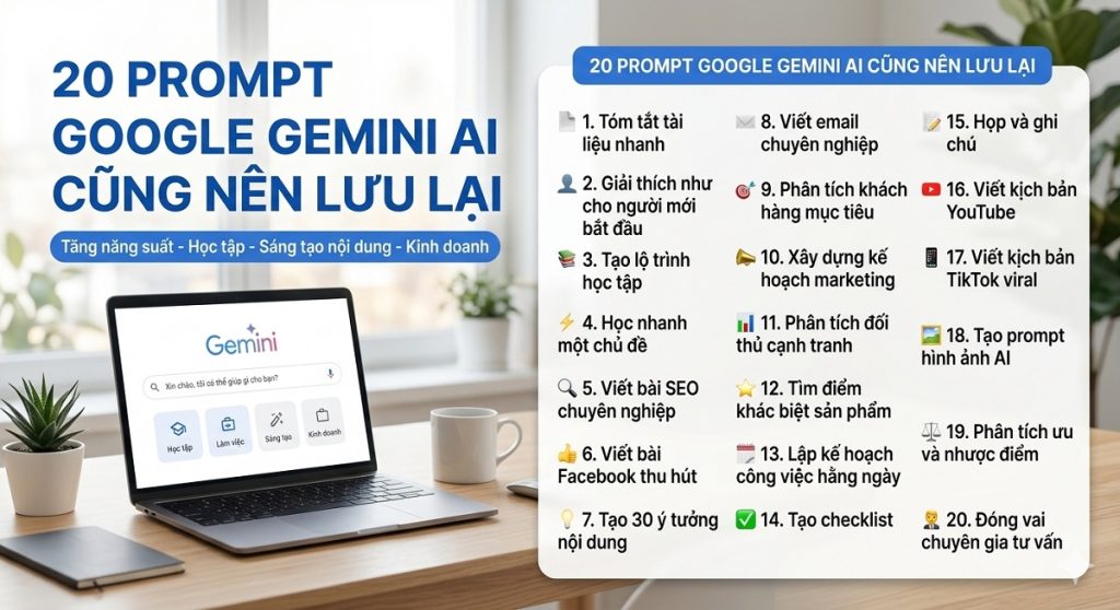 Ảnh minh họa 2: 20 prompt Google Gemini ai cũng nên lưu lại