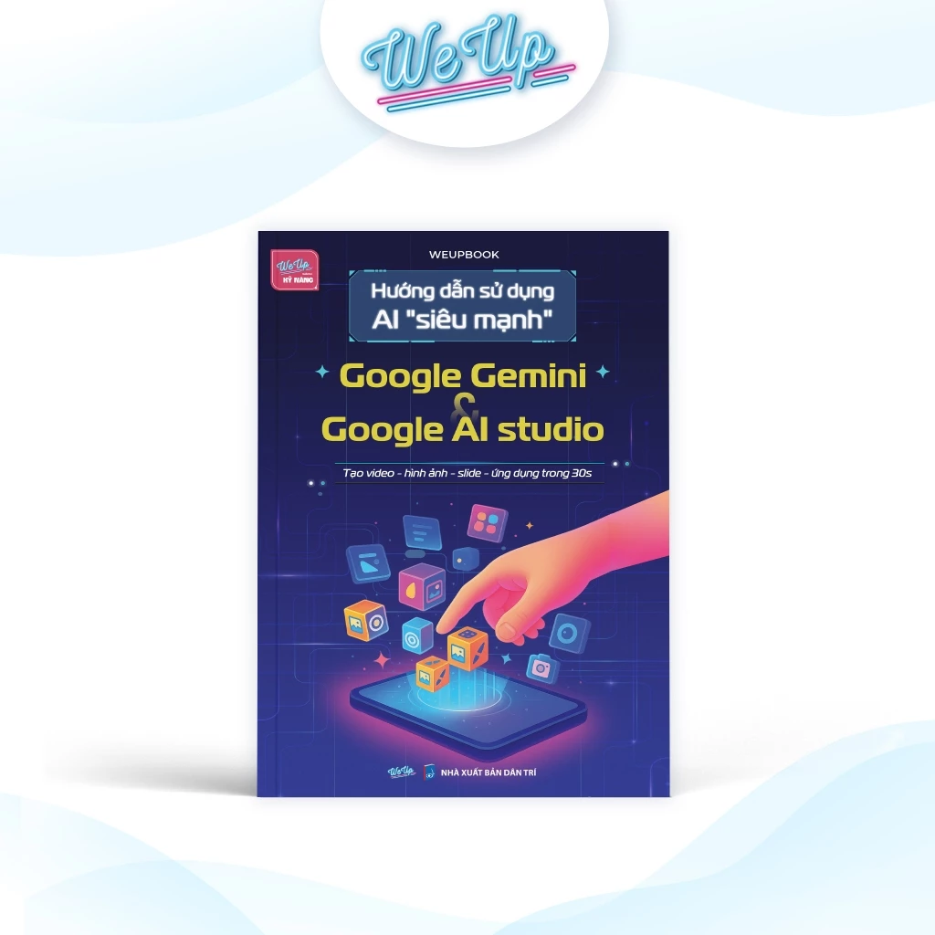 Ảnh bìa cuốn sách Hướng dẫn sử dụng AI siêu mạnh Google Gemini và Google AI Studio