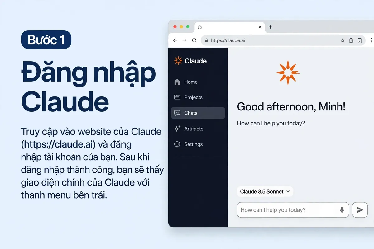 Claude Projects là gì? Bước 1: Đăng nhập Claude