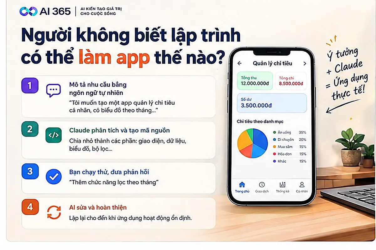 Vibe Coding với Claude. Người không biết lập trình có thể làm app thế nào?