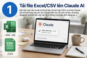 Cách dùng Claude AI phân tích dữ liệu từ Excel/CSV: Hướng dẫn tải file, vẽ biểu đồ và tóm tắt báo cáo