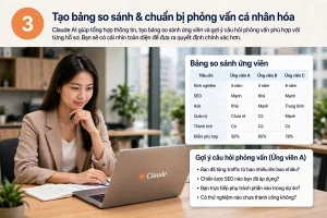 Tự động hóa công việc Nhân sự (HR): Dùng Claude AI để viết JD, sàng lọc và tóm tắt hàng trăm CV ứng viên trong vài giây