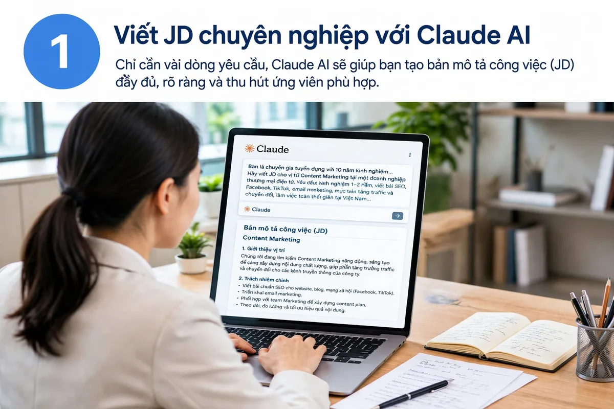 Tự động hóa công việc nhân sự. Viết JD chuyên nghiệp với Claude AI